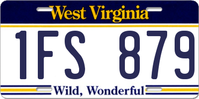 WV license plate 1FS879