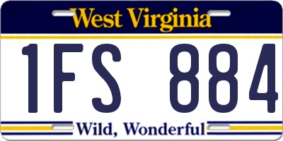 WV license plate 1FS884