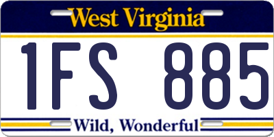 WV license plate 1FS885