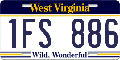 WV license plate 1FS886