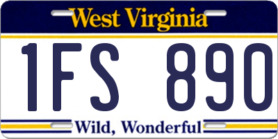 WV license plate 1FS890