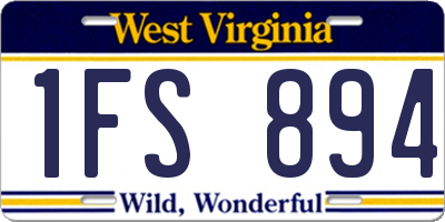 WV license plate 1FS894