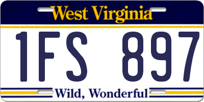 WV license plate 1FS897