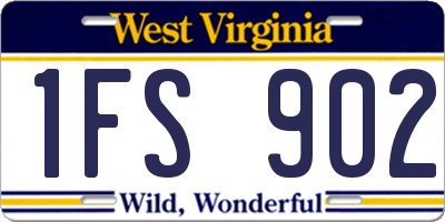 WV license plate 1FS902
