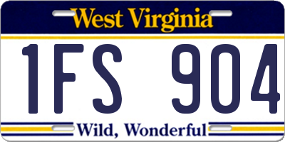 WV license plate 1FS904