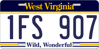 WV license plate 1FS907