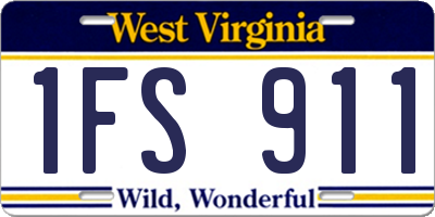 WV license plate 1FS911