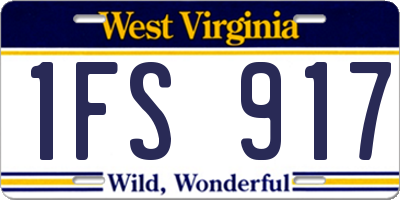WV license plate 1FS917