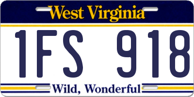 WV license plate 1FS918