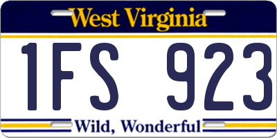 WV license plate 1FS923