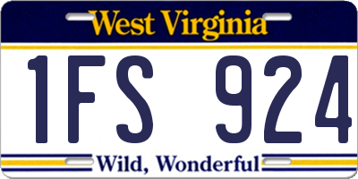 WV license plate 1FS924