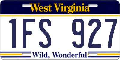 WV license plate 1FS927
