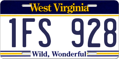 WV license plate 1FS928