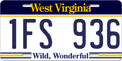 WV license plate 1FS936