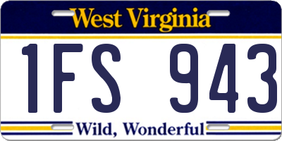 WV license plate 1FS943