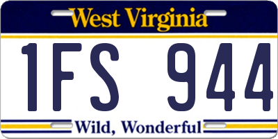WV license plate 1FS944