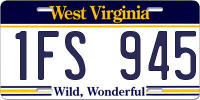 WV license plate 1FS945