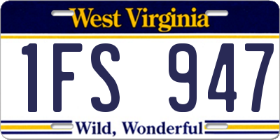 WV license plate 1FS947