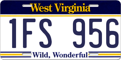 WV license plate 1FS956