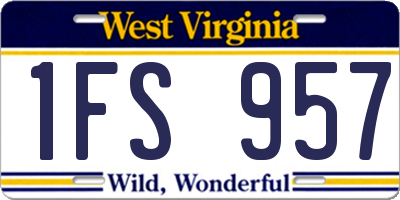 WV license plate 1FS957