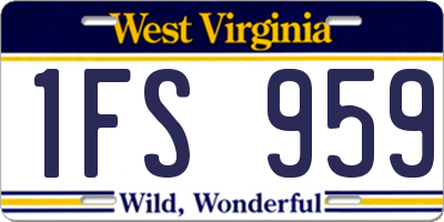 WV license plate 1FS959