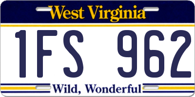 WV license plate 1FS962