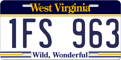 WV license plate 1FS963