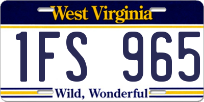 WV license plate 1FS965