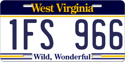 WV license plate 1FS966