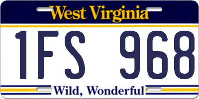 WV license plate 1FS968