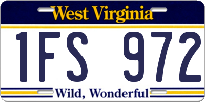 WV license plate 1FS972