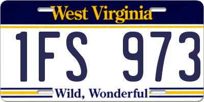 WV license plate 1FS973