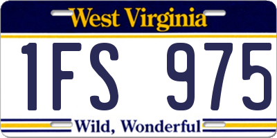 WV license plate 1FS975