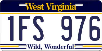 WV license plate 1FS976