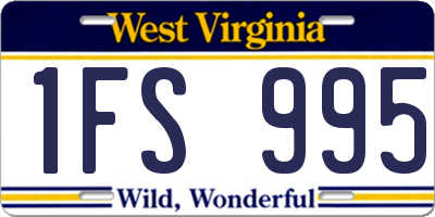 WV license plate 1FS995
