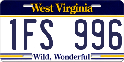 WV license plate 1FS996