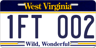 WV license plate 1FT002
