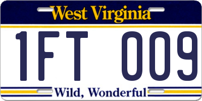 WV license plate 1FT009