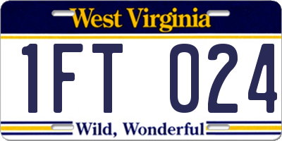 WV license plate 1FT024