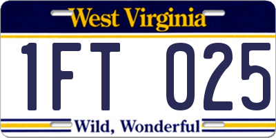 WV license plate 1FT025