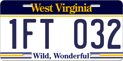 WV license plate 1FT032