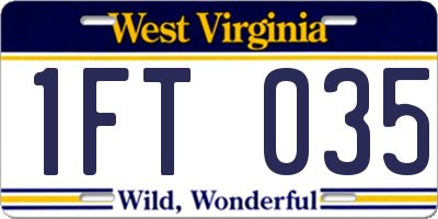 WV license plate 1FT035