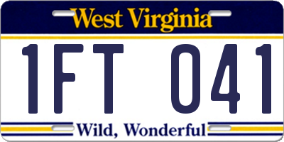 WV license plate 1FT041