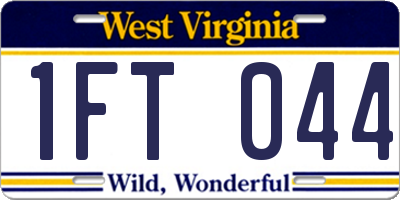 WV license plate 1FT044