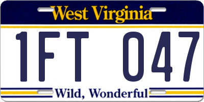 WV license plate 1FT047