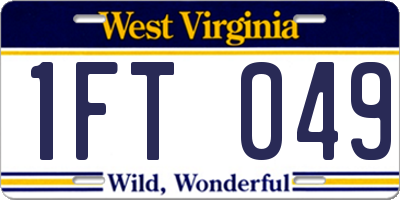 WV license plate 1FT049