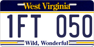 WV license plate 1FT050