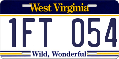 WV license plate 1FT054