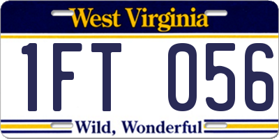 WV license plate 1FT056