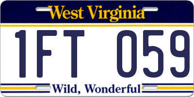 WV license plate 1FT059